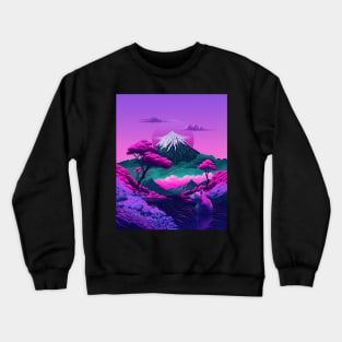 Bear and mountain pink fantasy Crewneck Sweatshirt